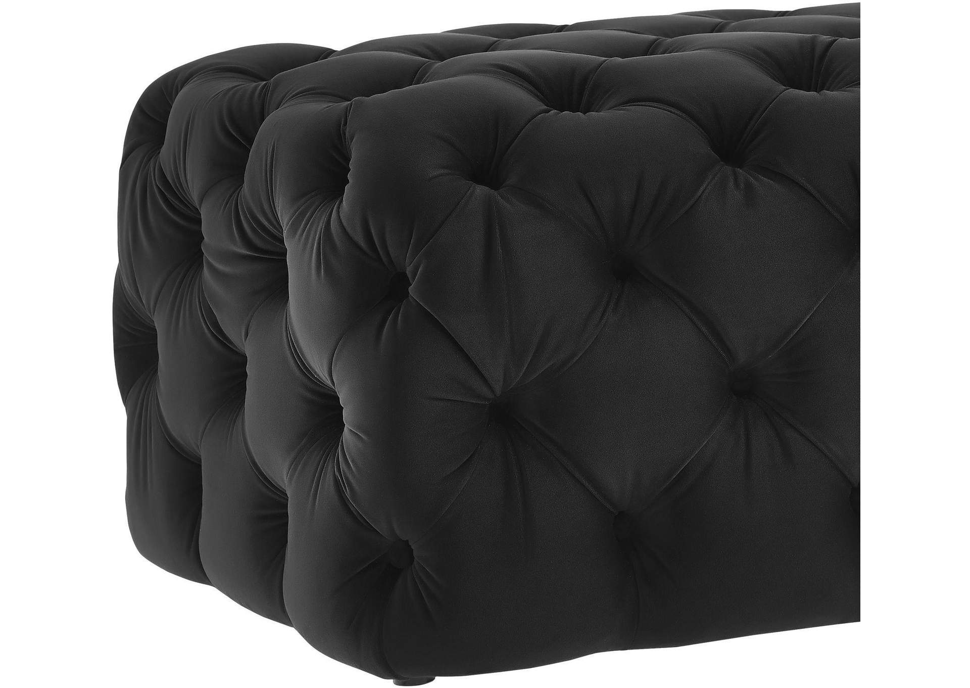 Kaylee Black Velvet Ottoman image 4