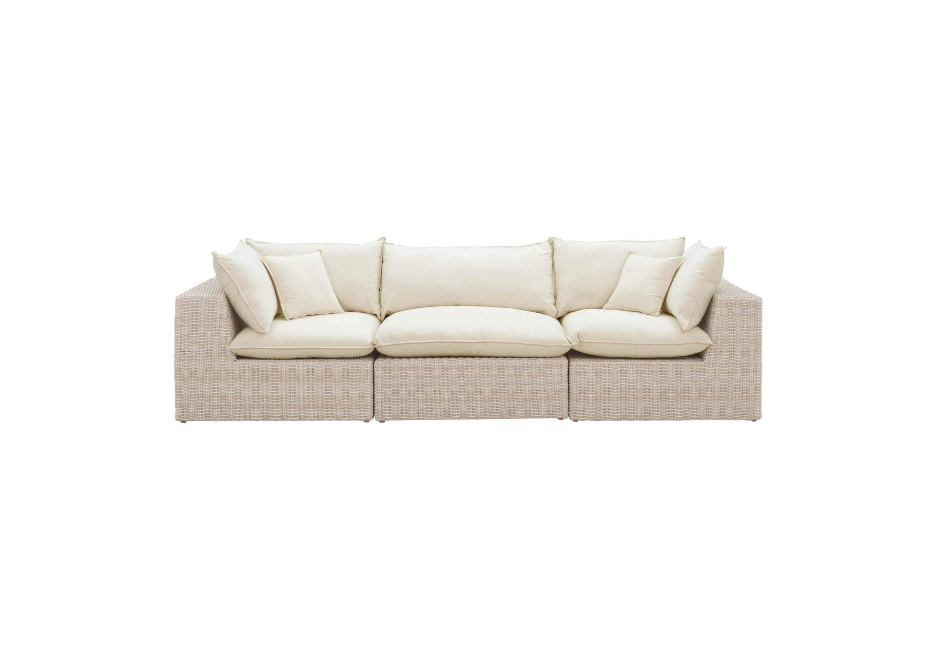 Cali Natural Wicker Outdoor Modular Sofa image 4