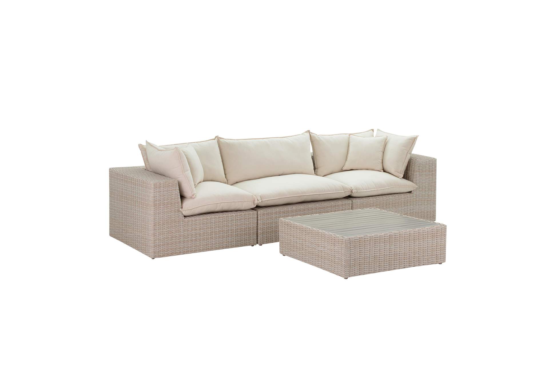 Cali Natural Wicker Outdoor Modular Sofa image 5