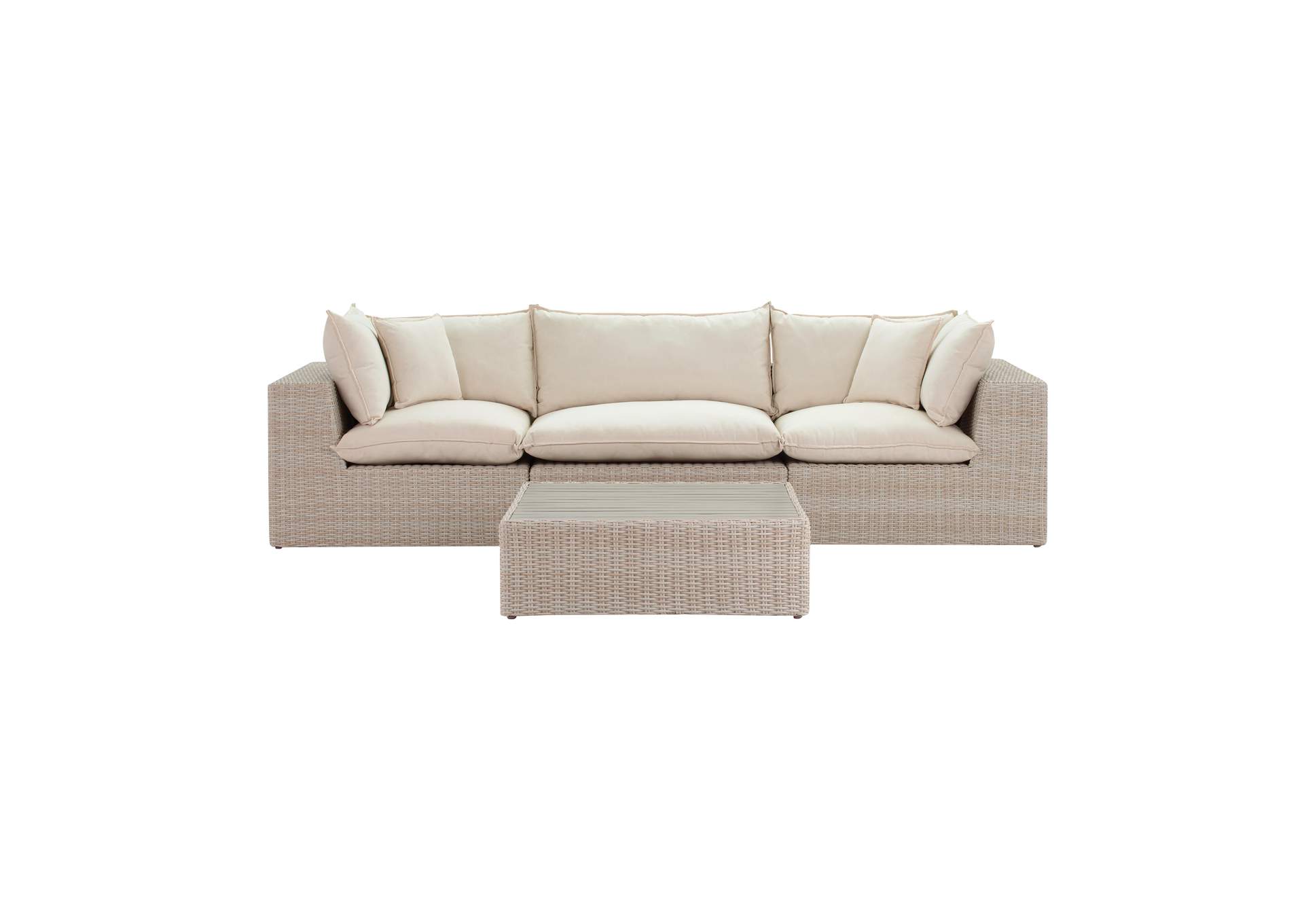 Cali Natural Wicker Outdoor Modular Sofa image 6
