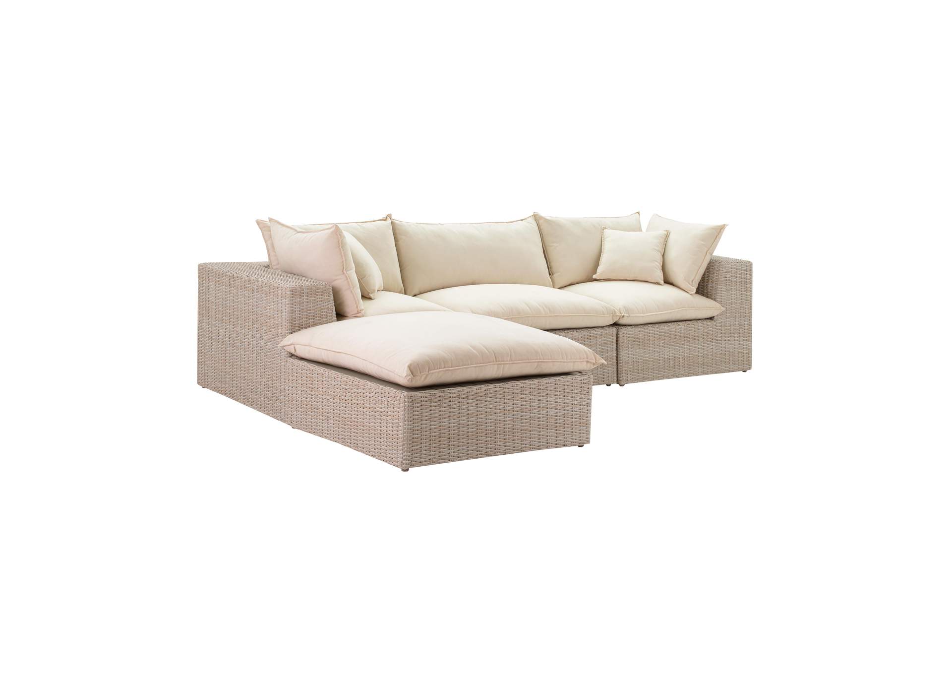 Cali Natural Wicker Outdoor Modular Sectional image 1