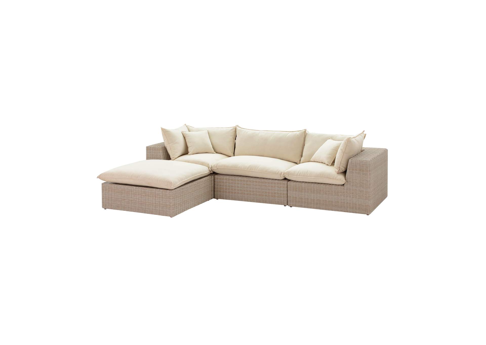 Cali Natural Wicker Outdoor Modular Sectional image 4