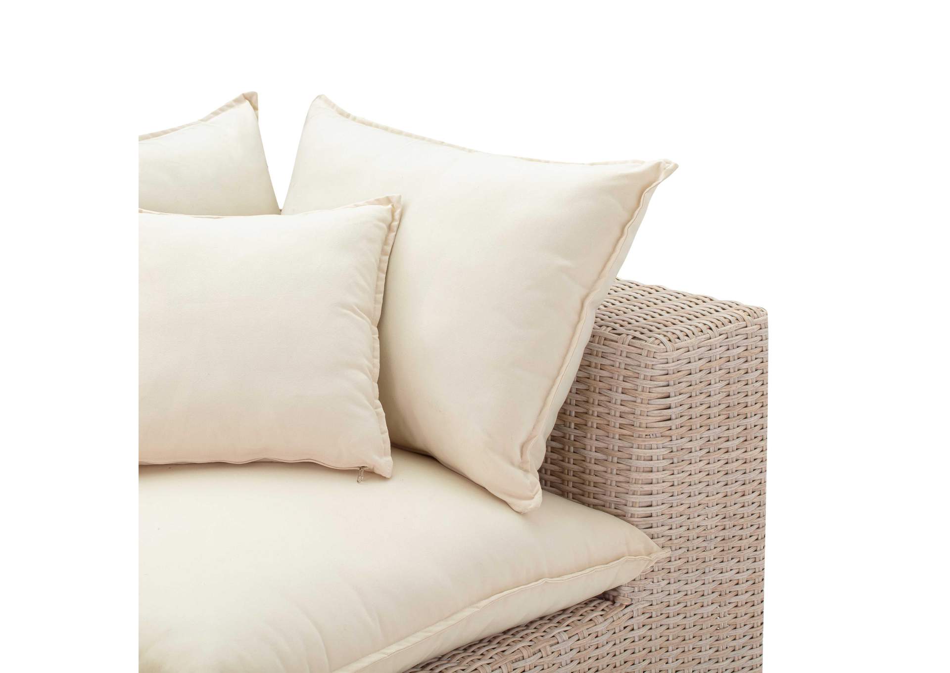 Cali Natural Wicker Outdoor Modular Loveseat image 5
