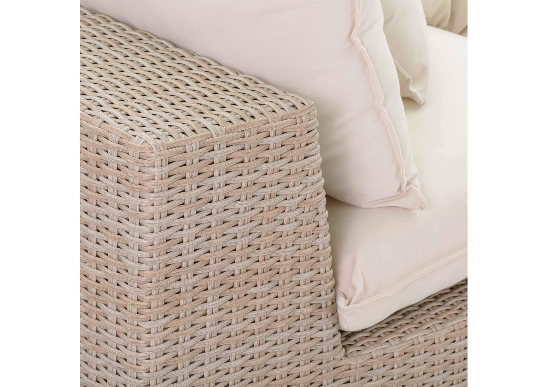 Cali Natural Wicker Outdoor Modular Loveseat image 8