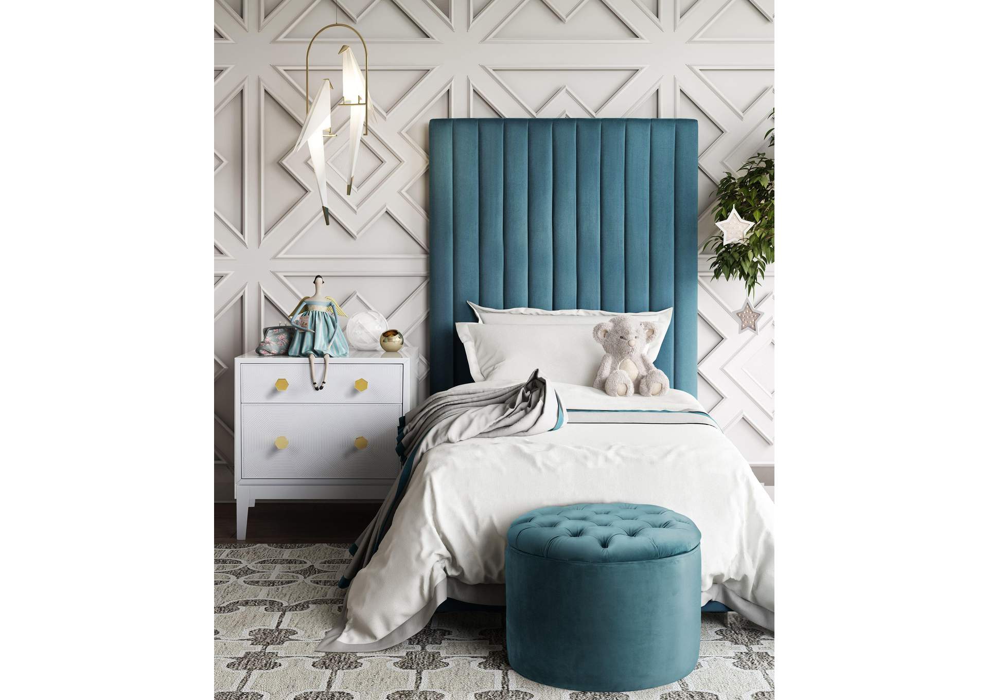 Arabelle Sea Blue Twin Bed image 5