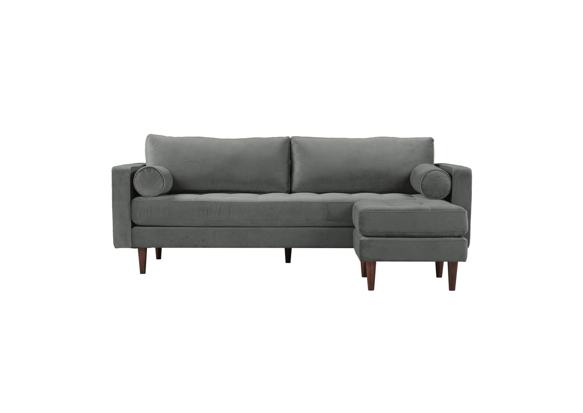 Cave Ash Gray Velvet Sectional image 4