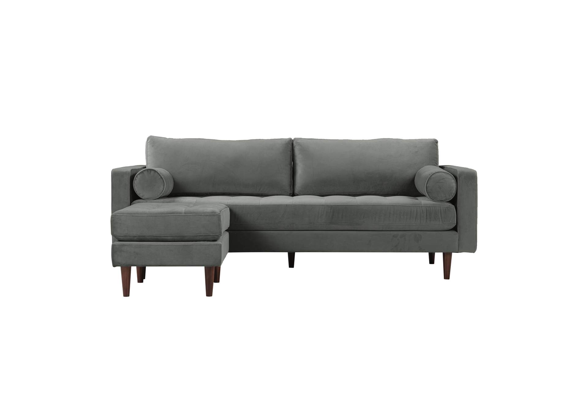 Cave Ash Gray Velvet Sectional image 5