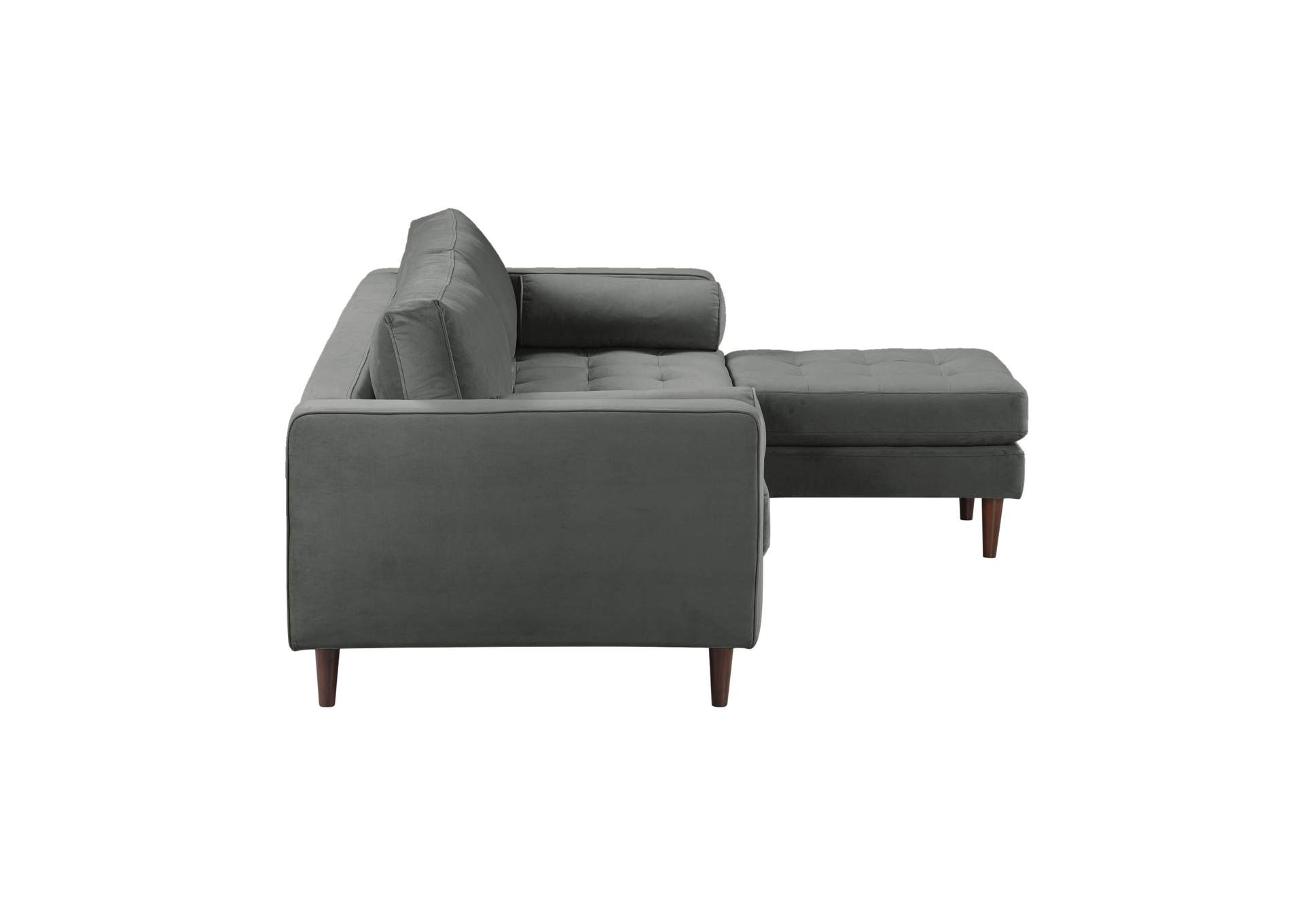 Cave Ash Gray Velvet Sectional image 6