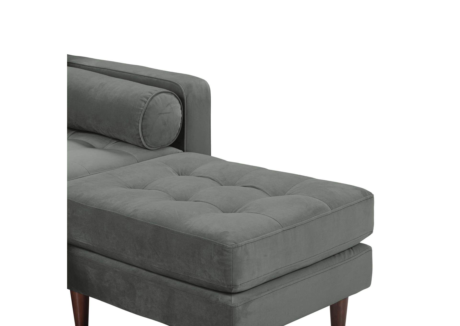 Cave Ash Gray Velvet Sectional image 7