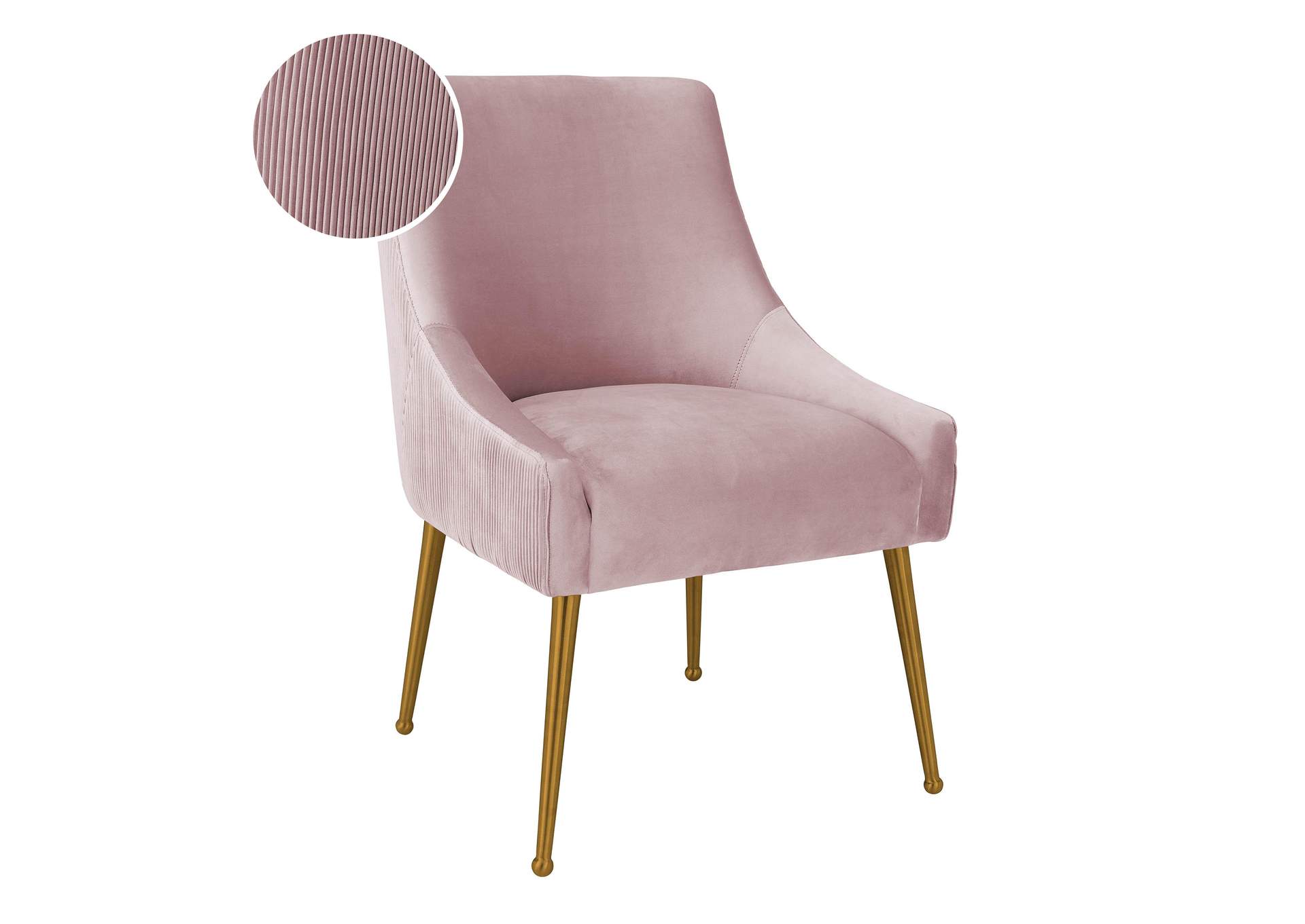 Beatrix Pleated Mauve Velvet Side Chair image 7