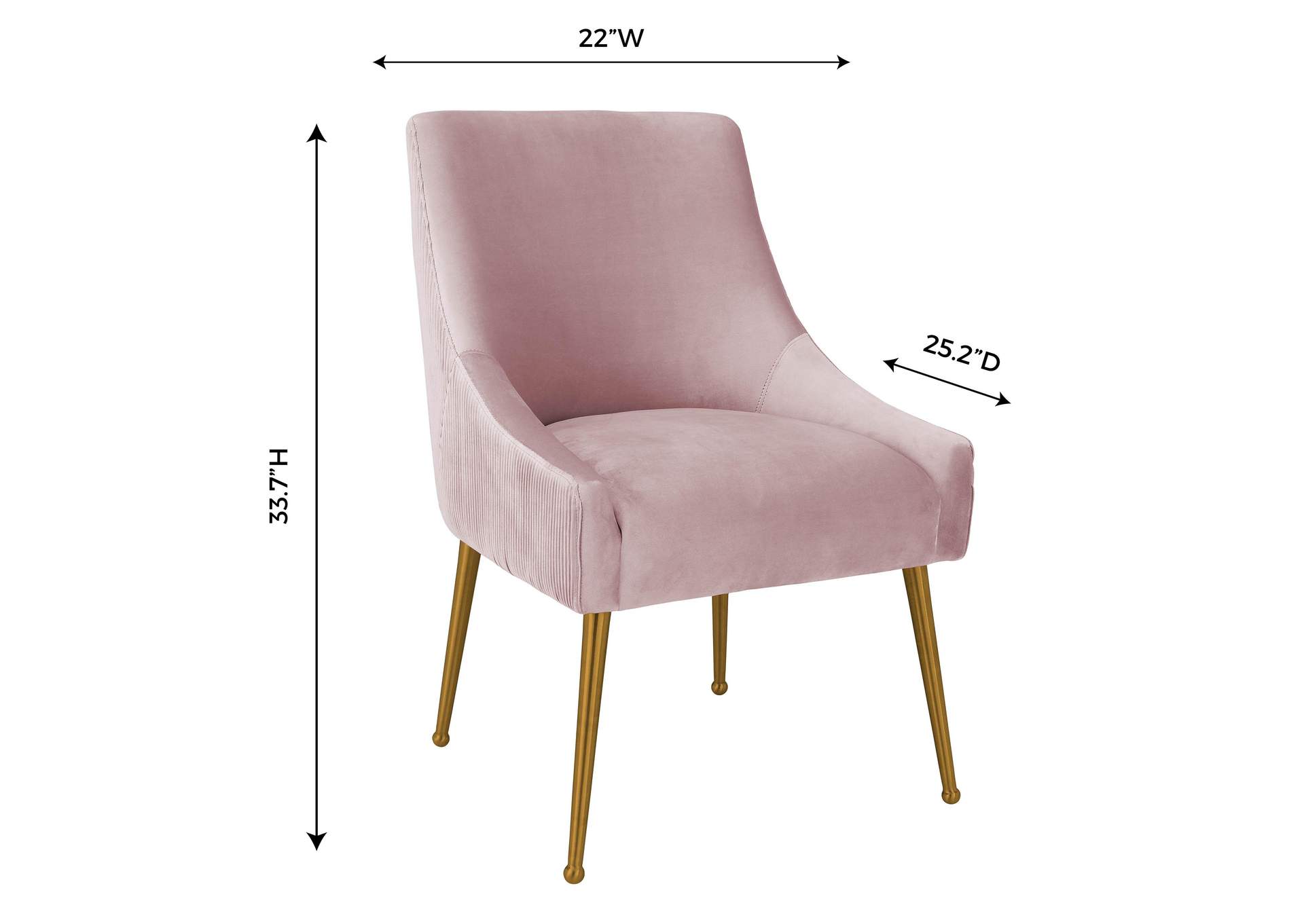 Beatrix Pleated Mauve Velvet Side Chair image 8
