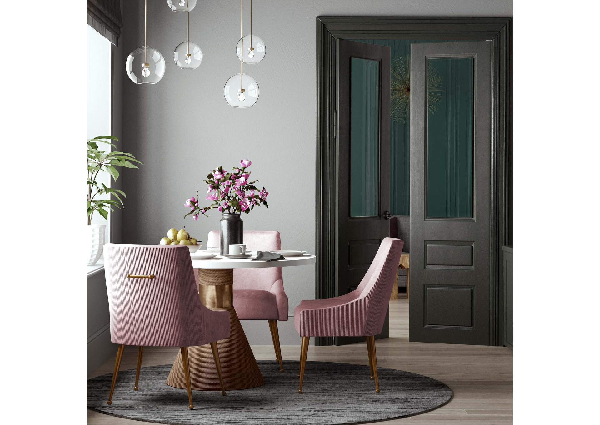 Beatrix Pleated Mauve Velvet Side Chair image 9