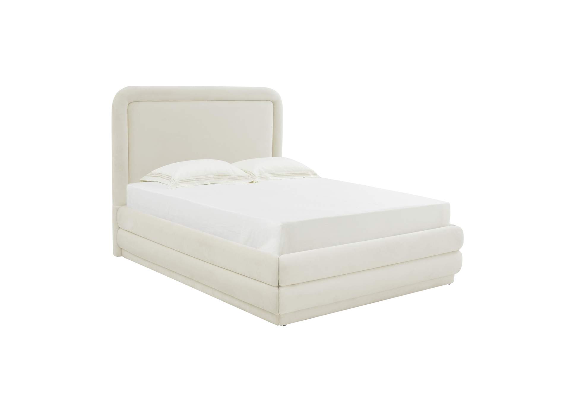 Briella Cream Velvet King Bed image 1