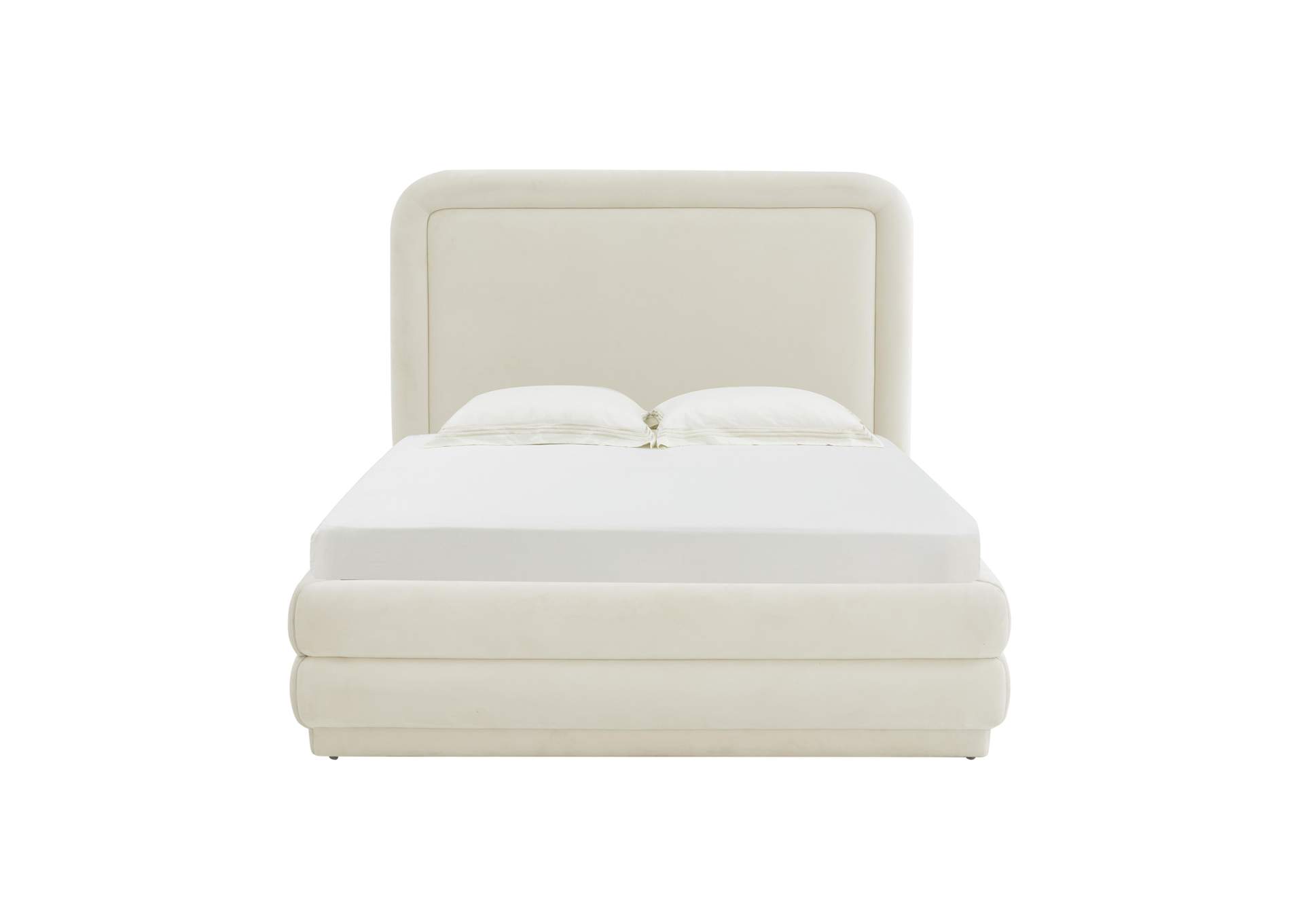 Briella Cream Velvet Queen Bed image 4