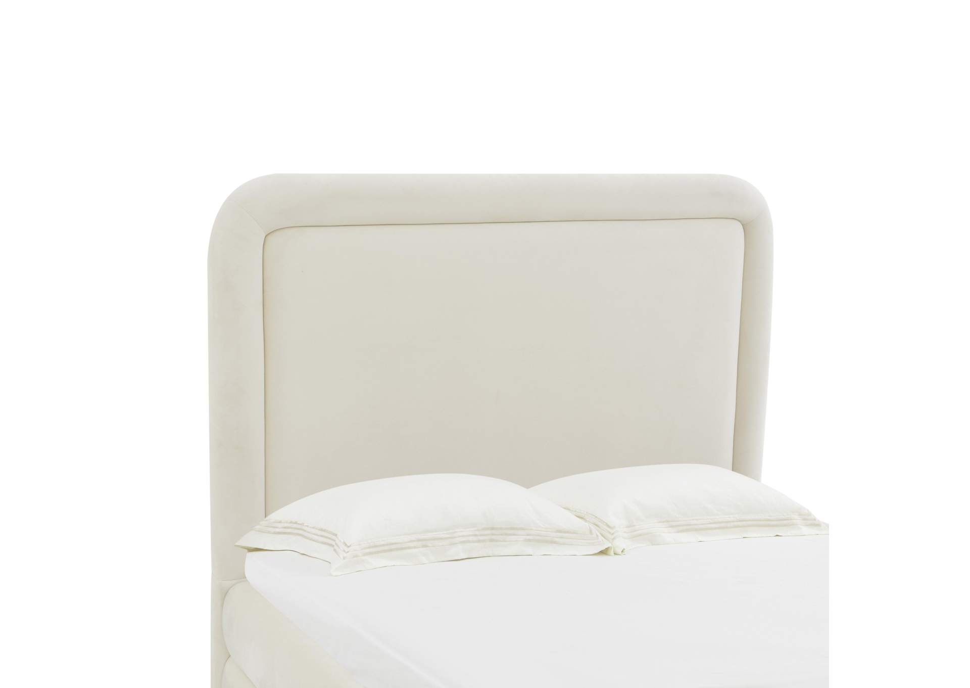 Briella Cream Velvet Queen Bed image 6