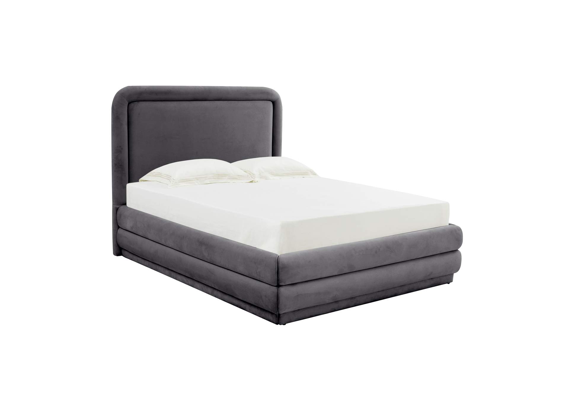 Briella Dark Grey Velvet Queen Bed image 1