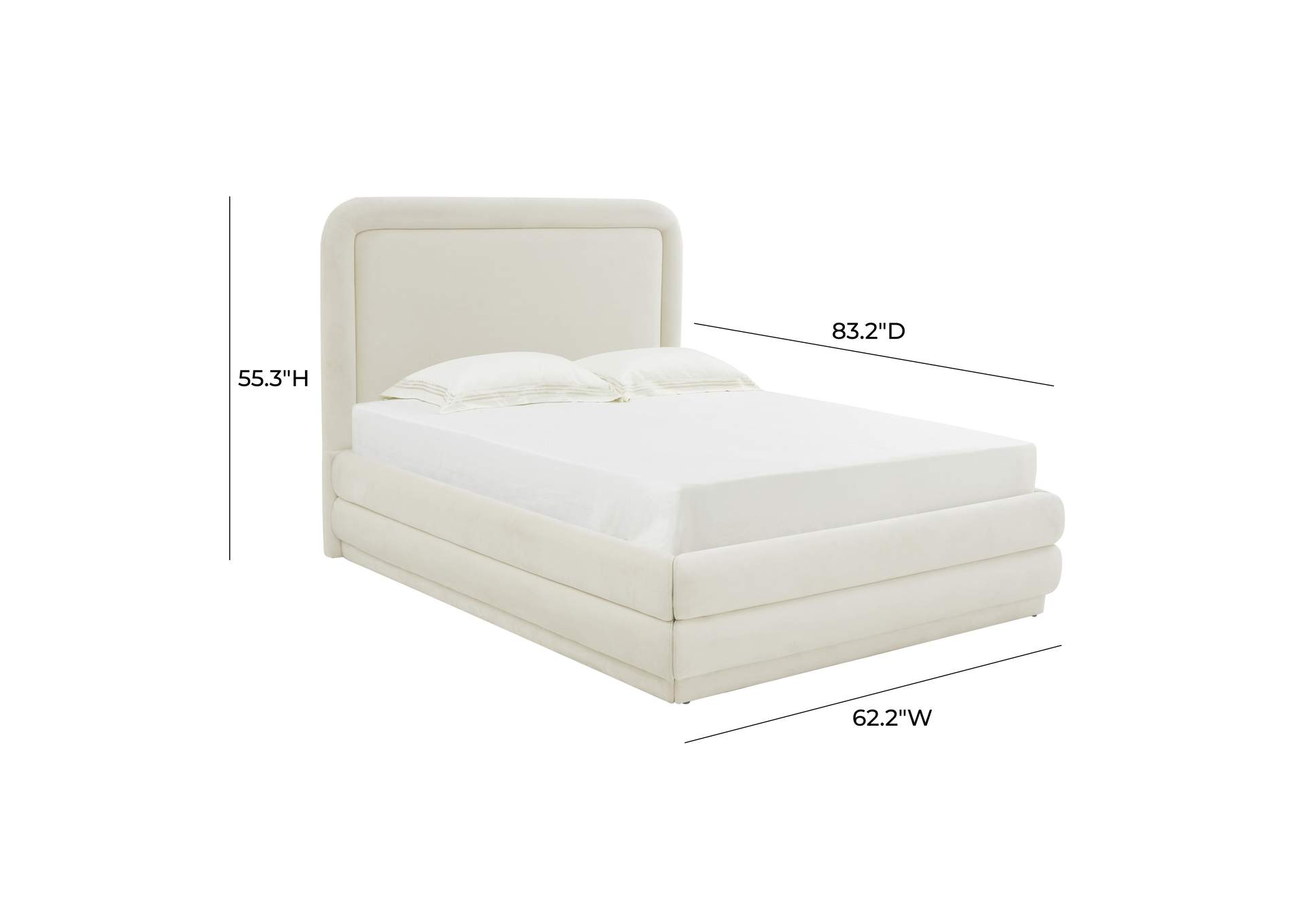Briella Cream Velvet Full Bed image 7