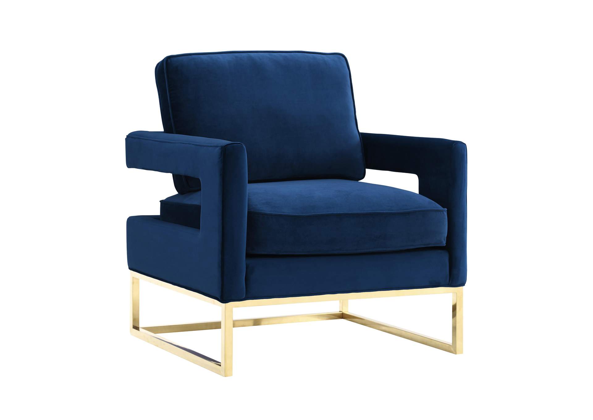 Avery Navy Velvet Chair image 3