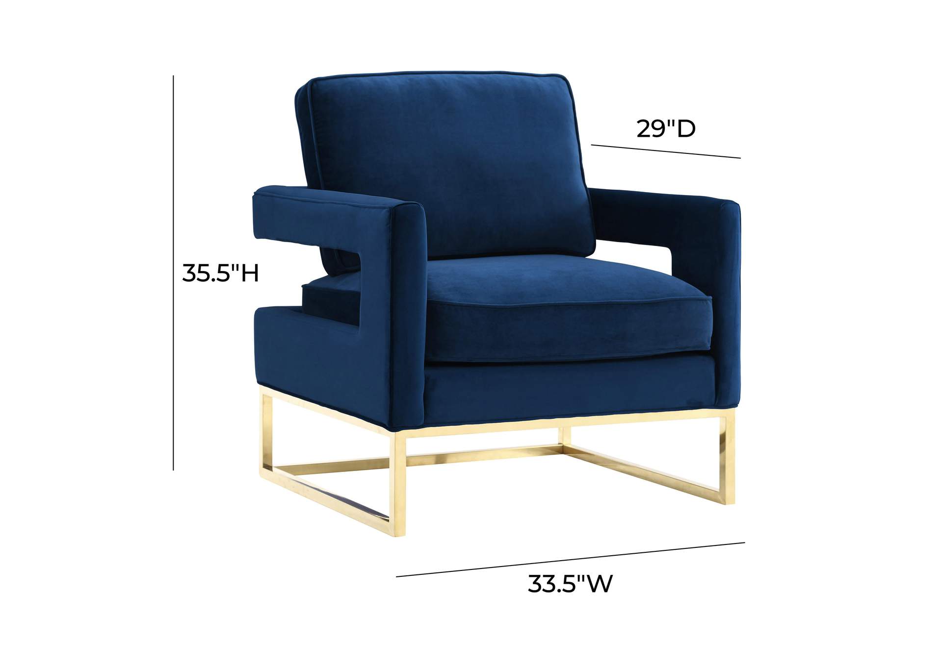 Avery Navy Velvet Chair image 8