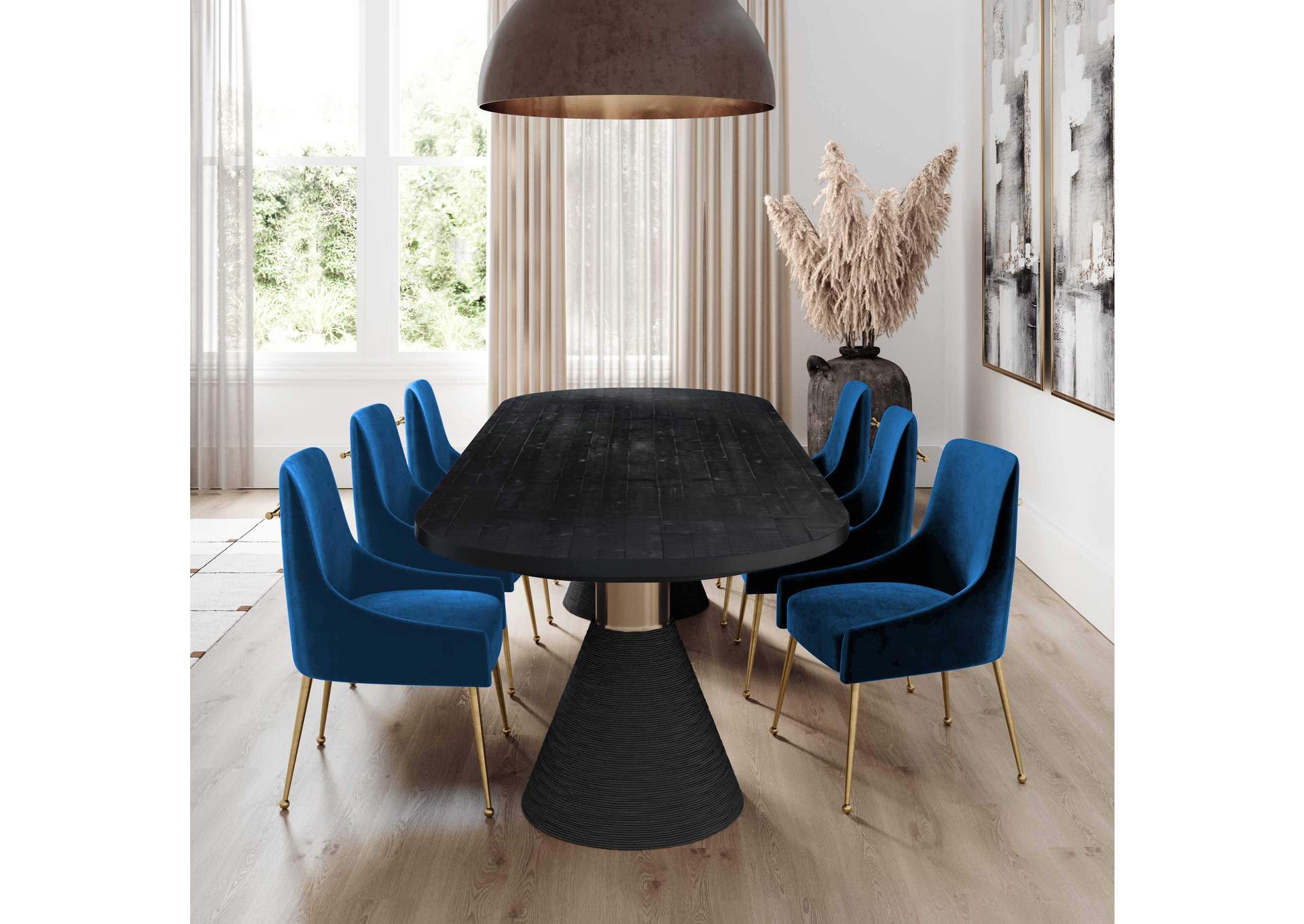 Beatrix Navy Velvet Side Chair image 6