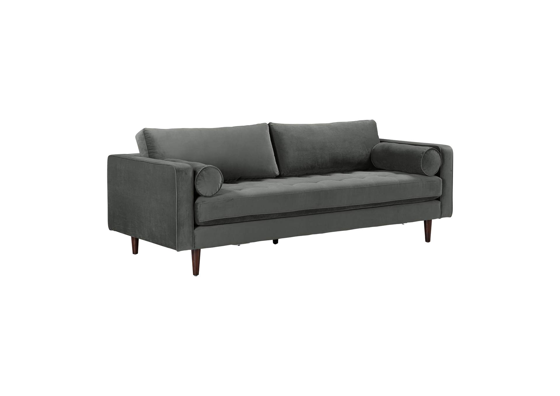 Cave Ash Gray Velvet Sofa image 1