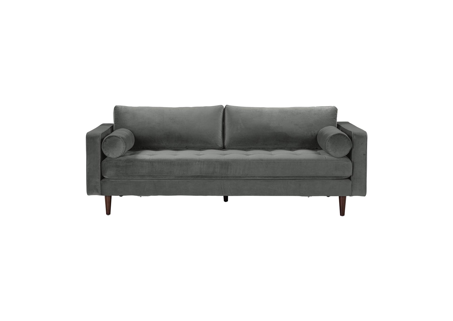 Cave Ash Gray Velvet Sofa image 4