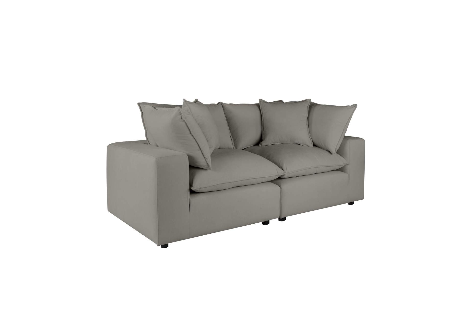 Cali Slate Performance Fabric Modular Loveseat image 1