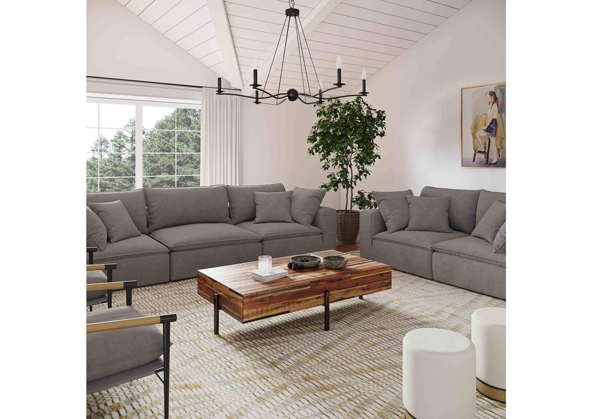 Cali Slate Performance Fabric Modular Loveseat image 3