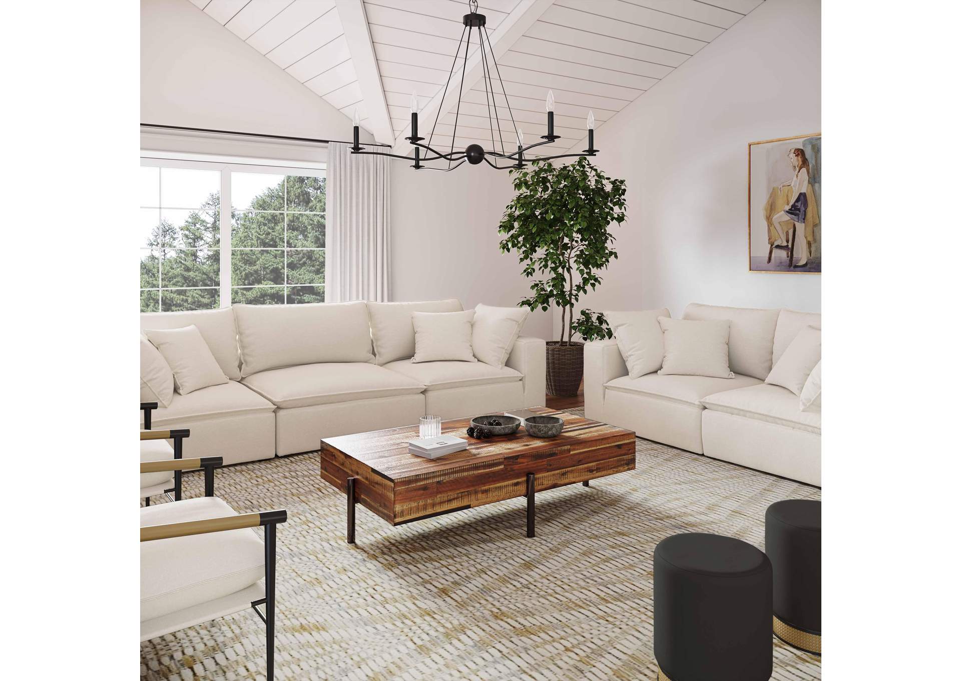 Cali Natural Performance Fabric Modular Loveseat image 3