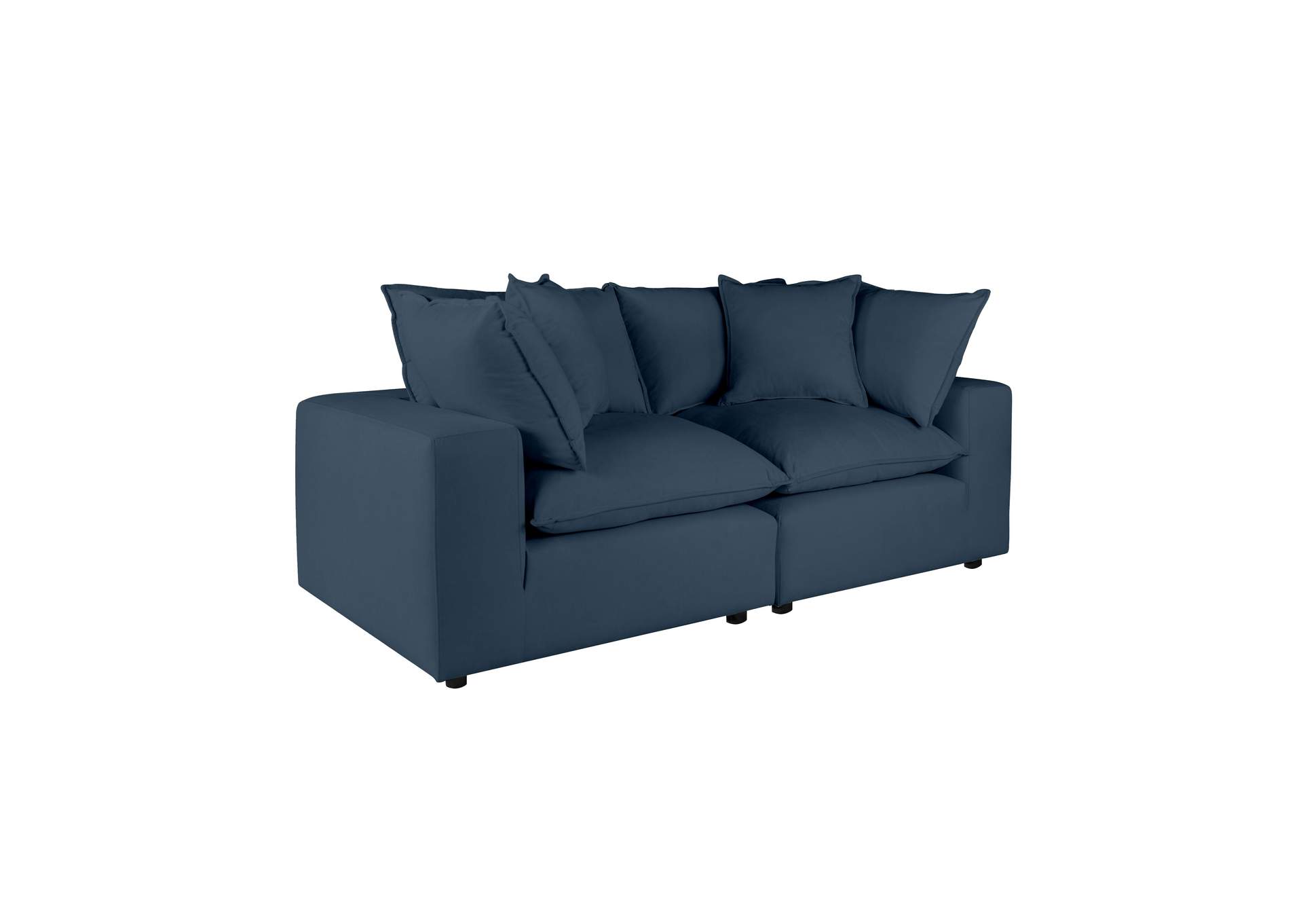 Cali Navy Performance Fabric Modular Loveseat image 1