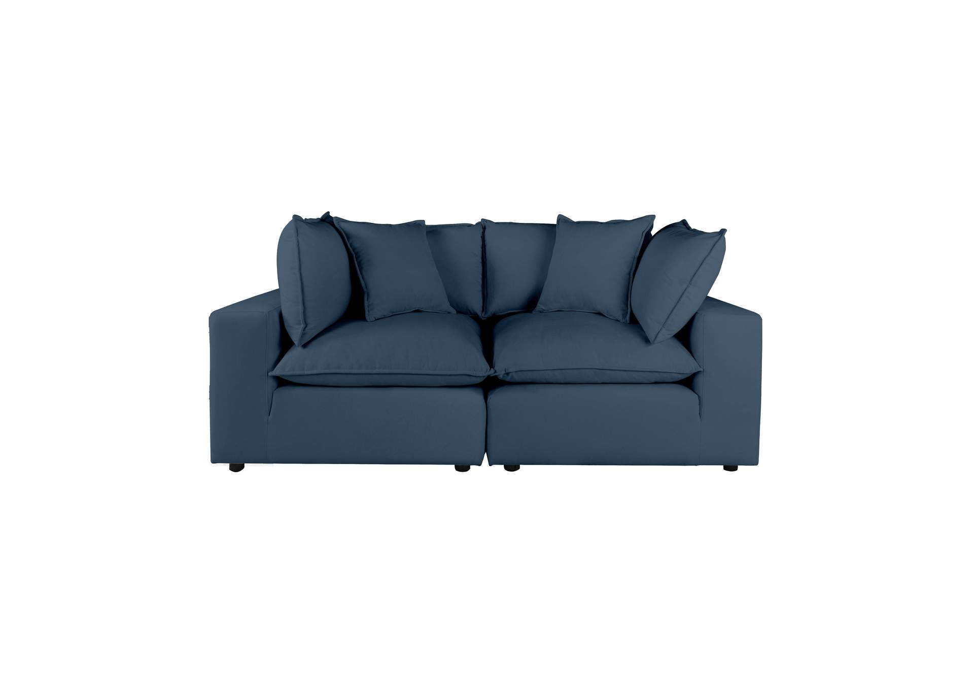 Cali Navy Performance Fabric Modular Loveseat image 4
