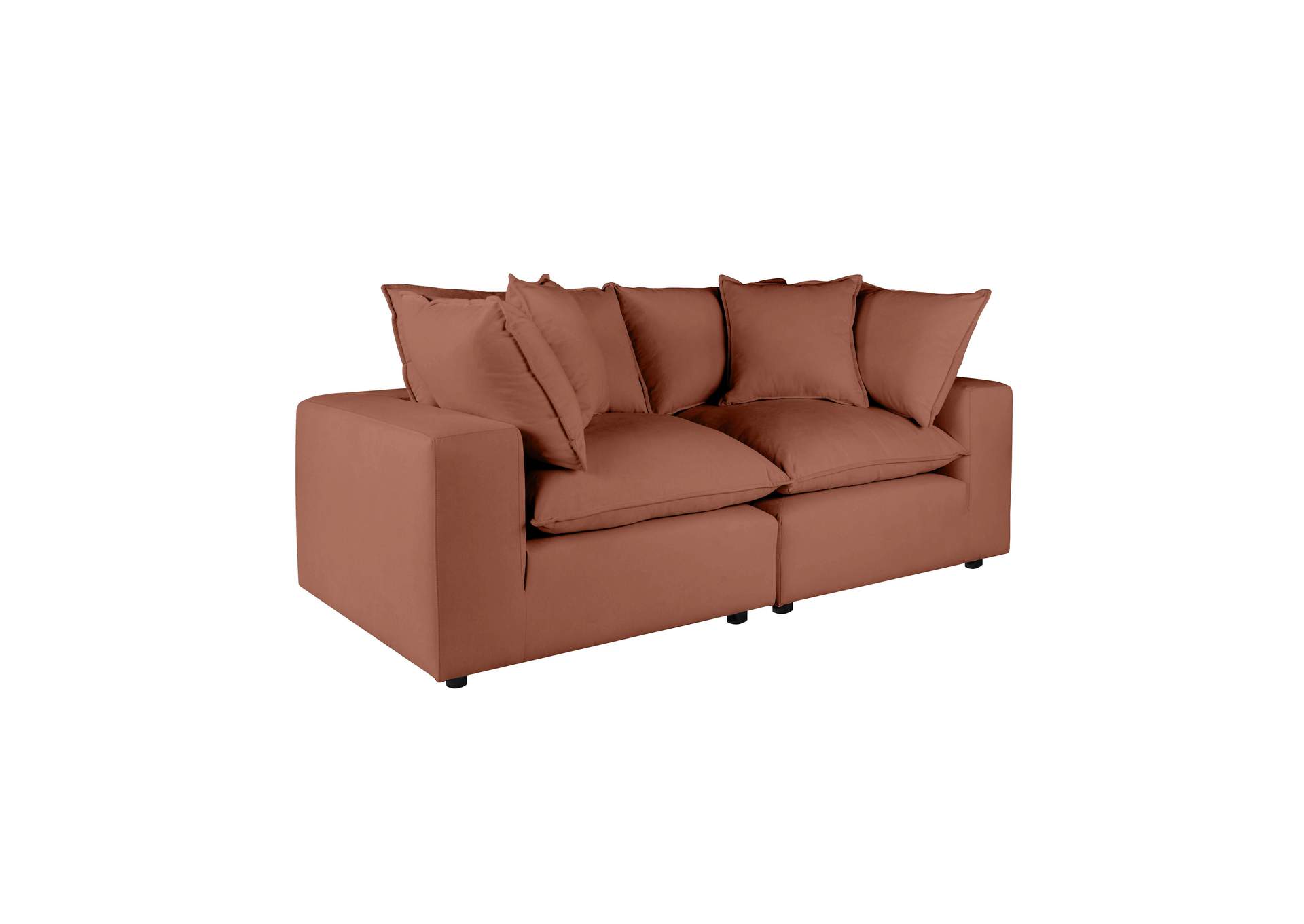 Cali Rust Performance Fabric Modular Loveseat image 1