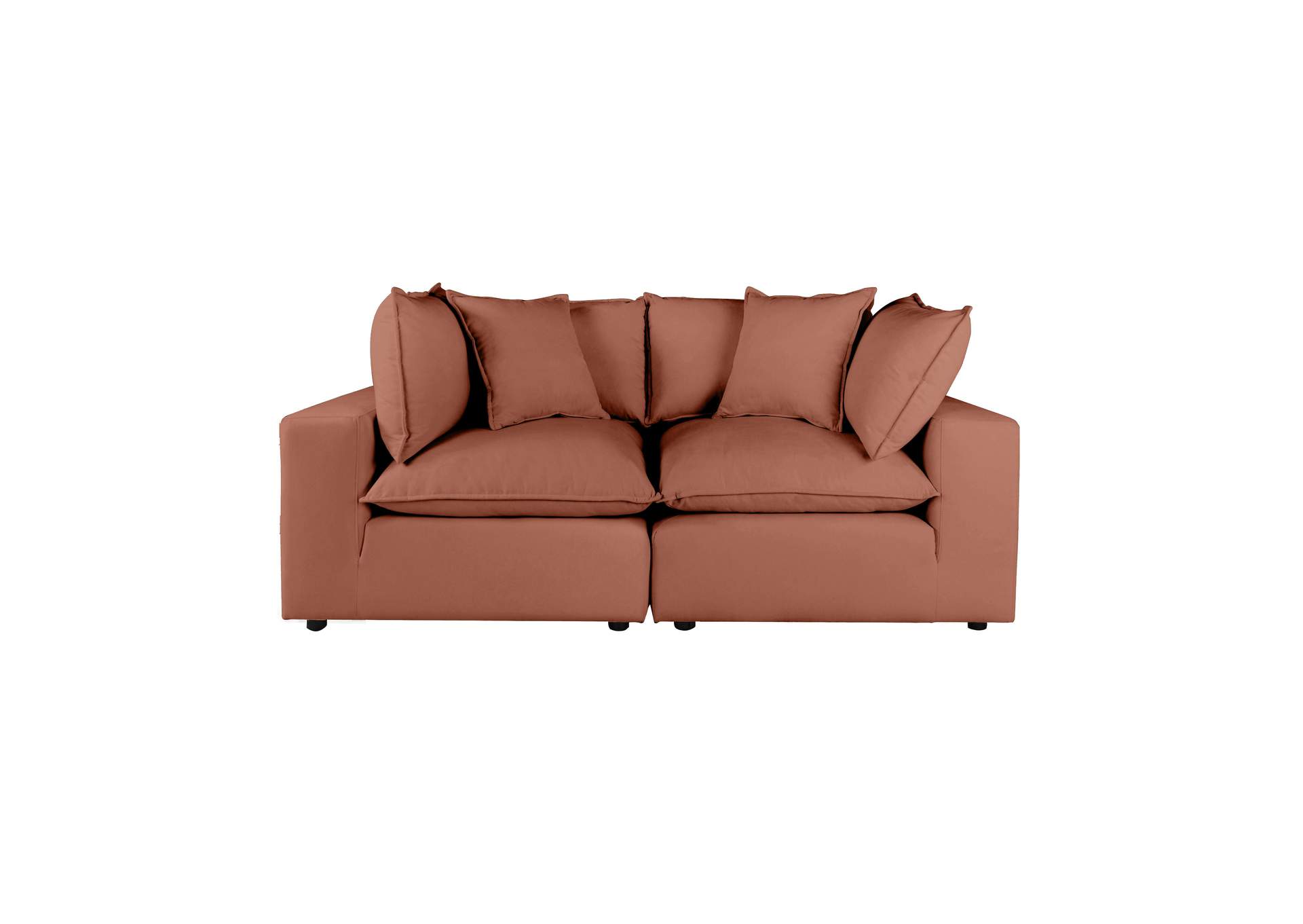 Cali Rust Performance Fabric Modular Loveseat image 4