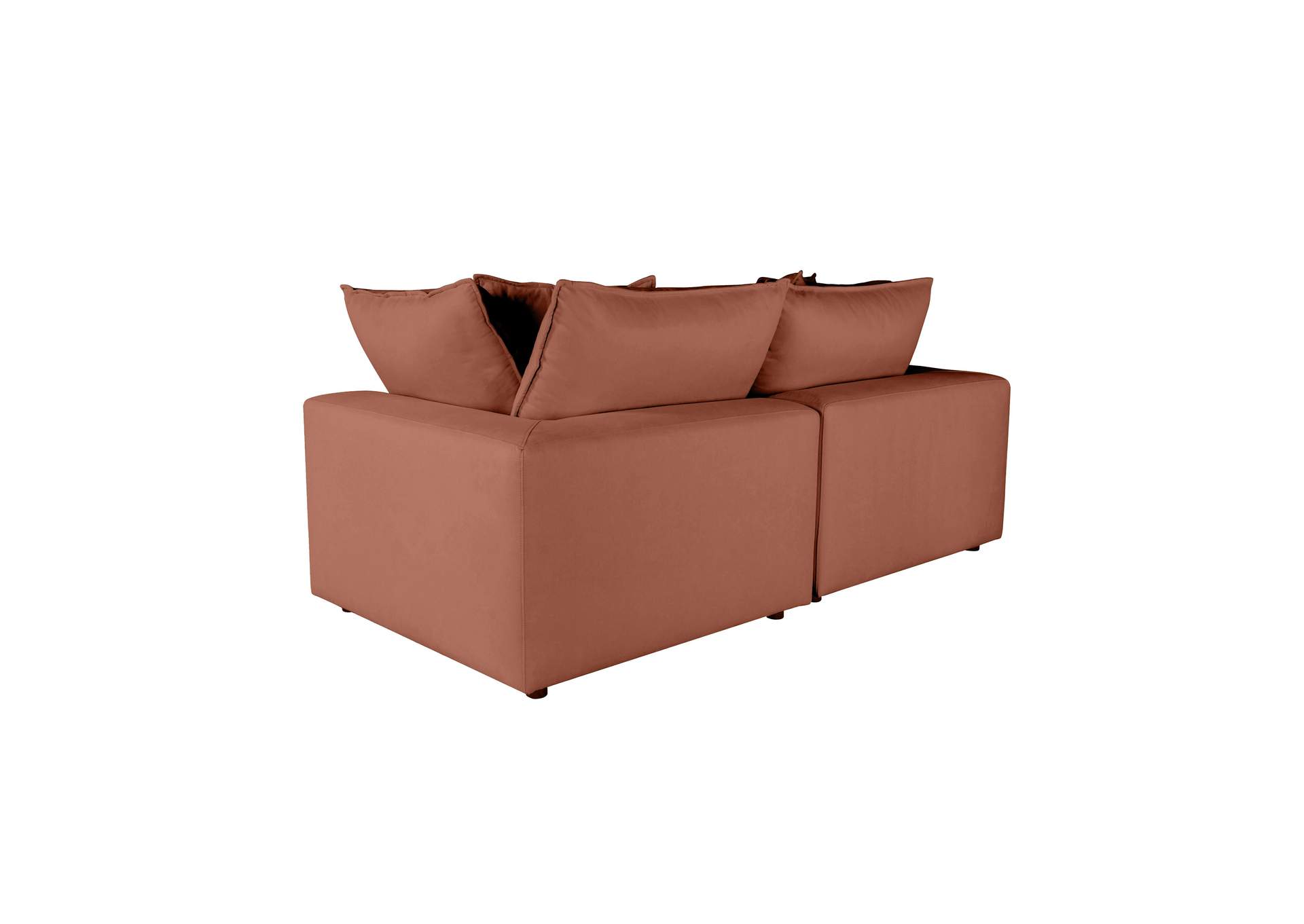 Cali Rust Performance Fabric Modular Loveseat image 6