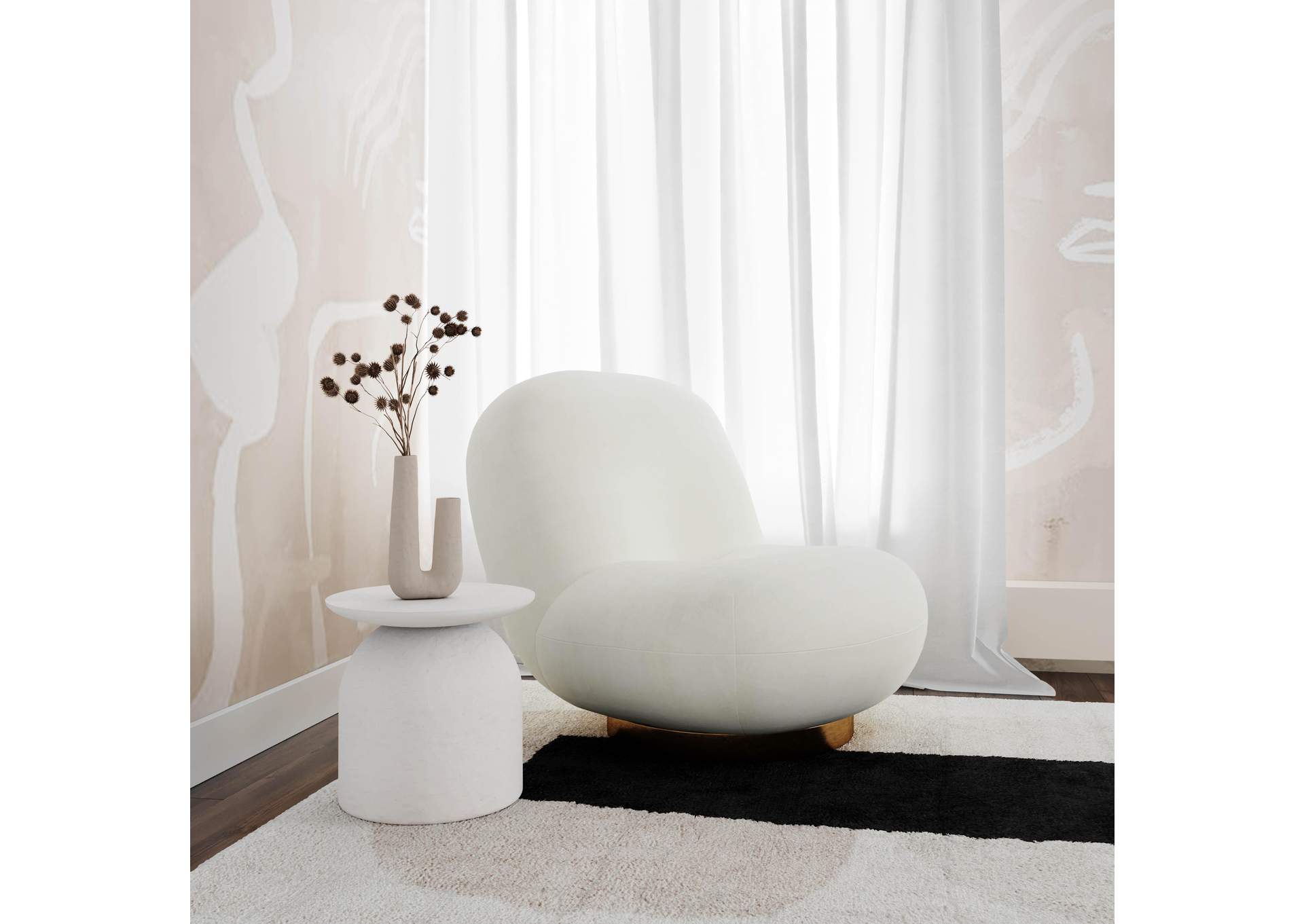 Aloe White Concrete Side Table image 3