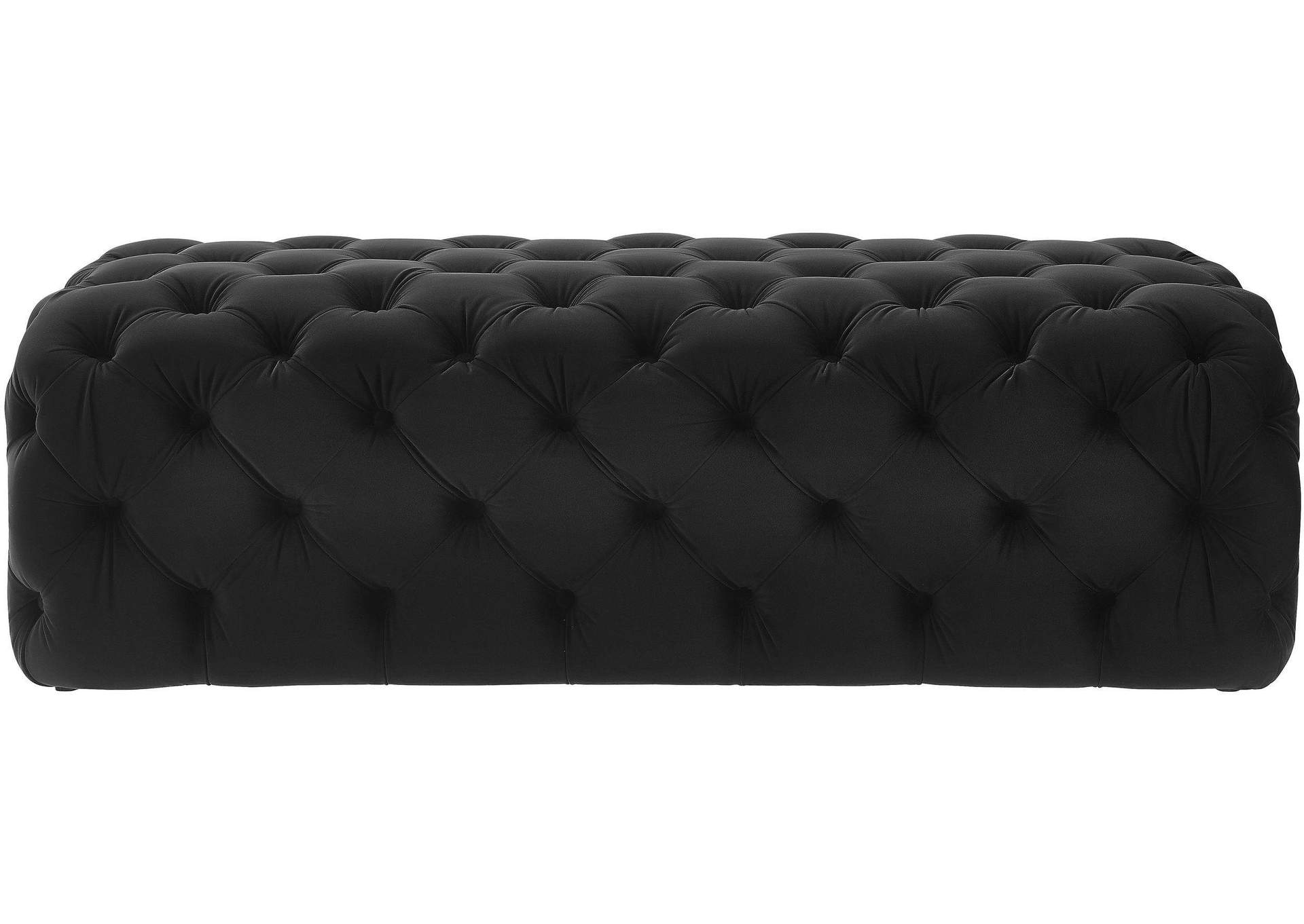 Kaylee Black Velvet Ottoman image 3