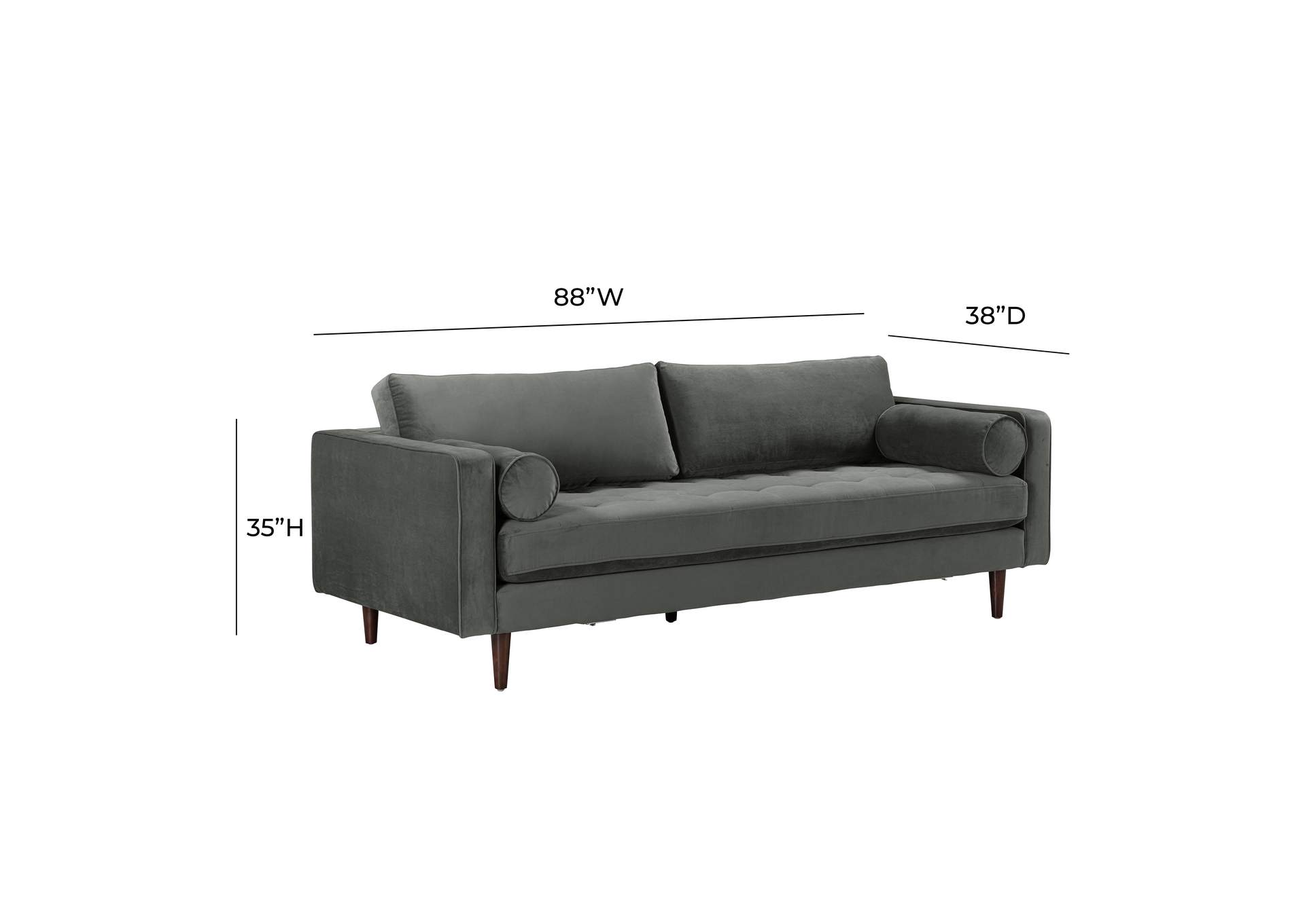 Cave Ash Gray Velvet Sofa image 7