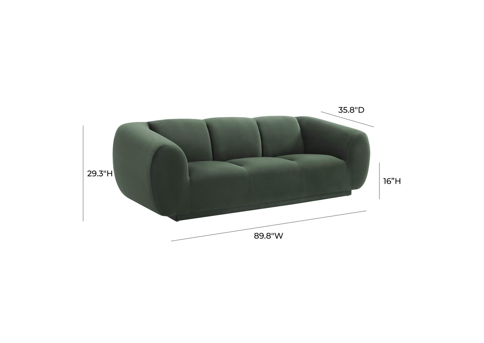 Emmet Forest Green Velvet Sofa image 7