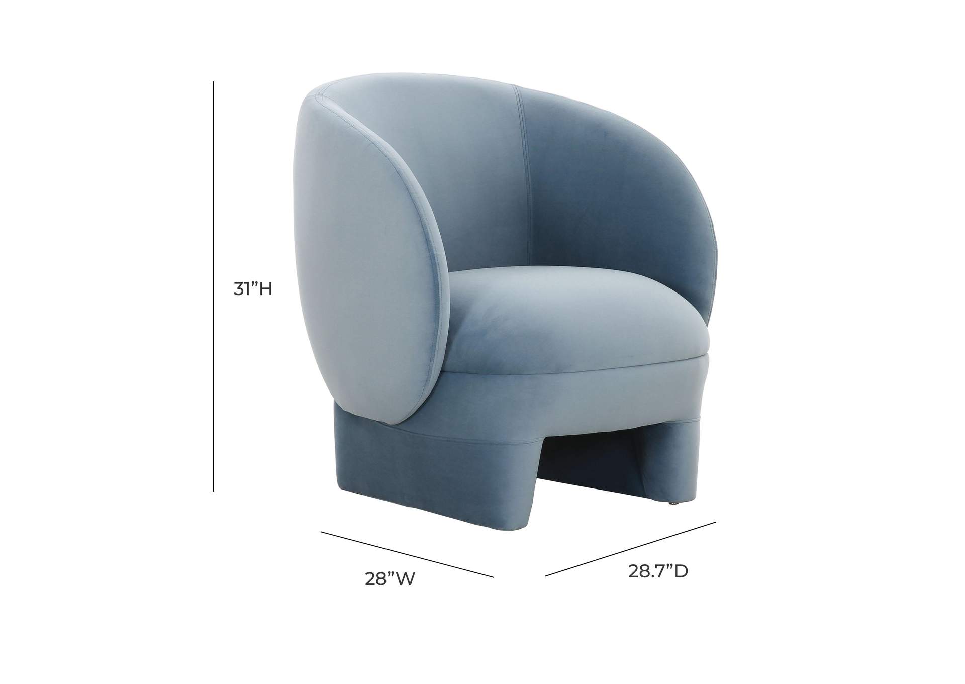 Kiki Blue Stone Velvet Accent Chair image 5