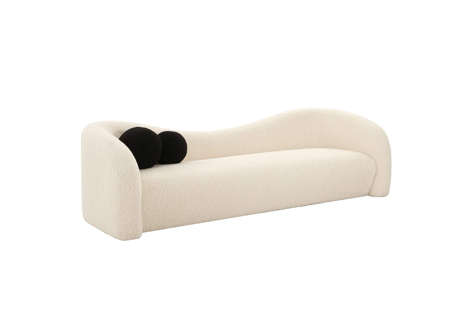 Leonie Beige Faux Shearling Sofa image 1