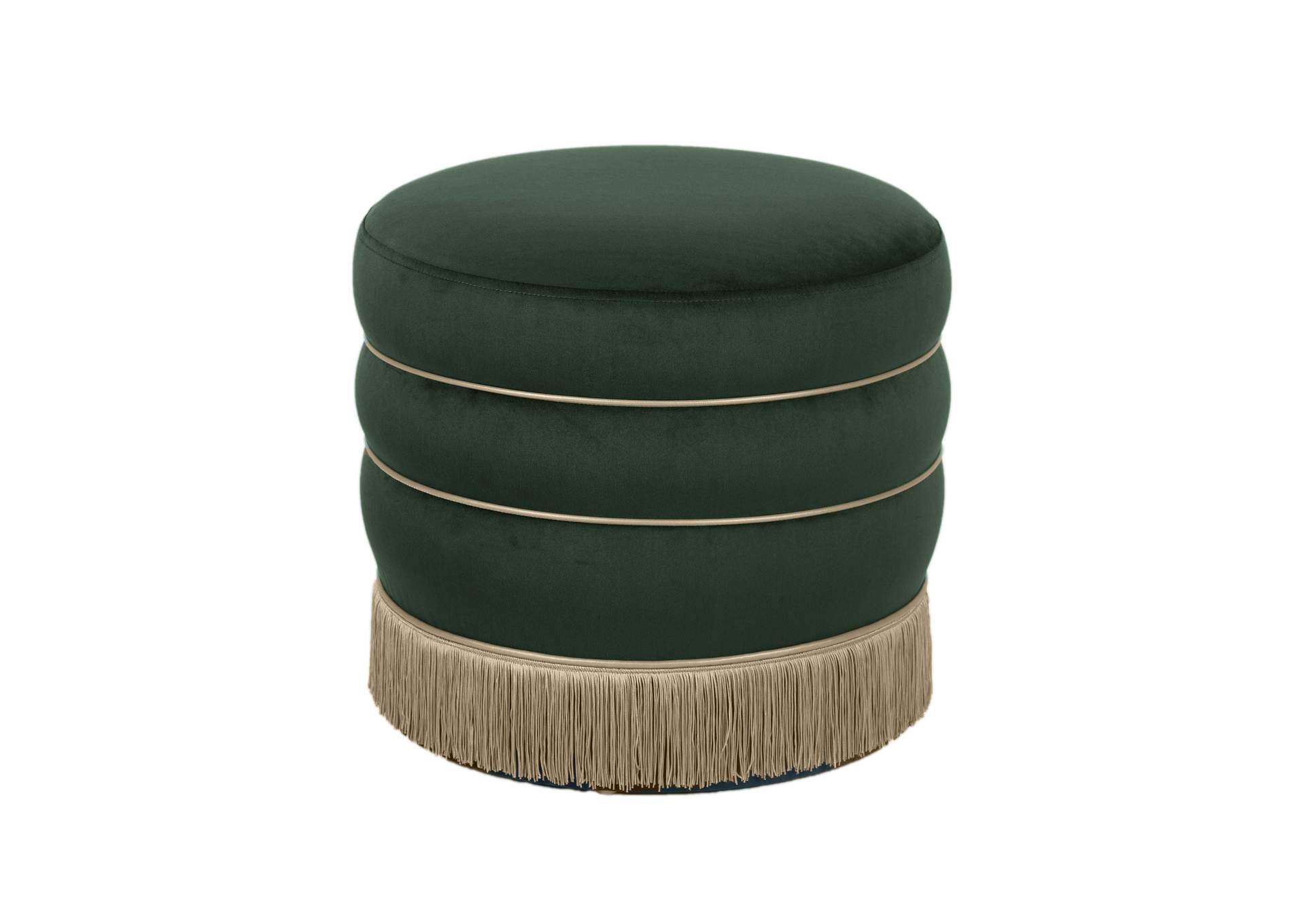 Lakka Green Velvet Ottoman image 1