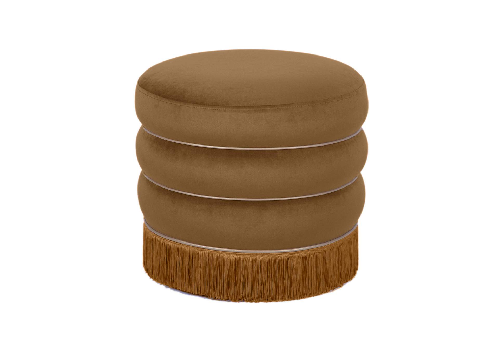Lakka Chocolate Velvet Ottoman image 1