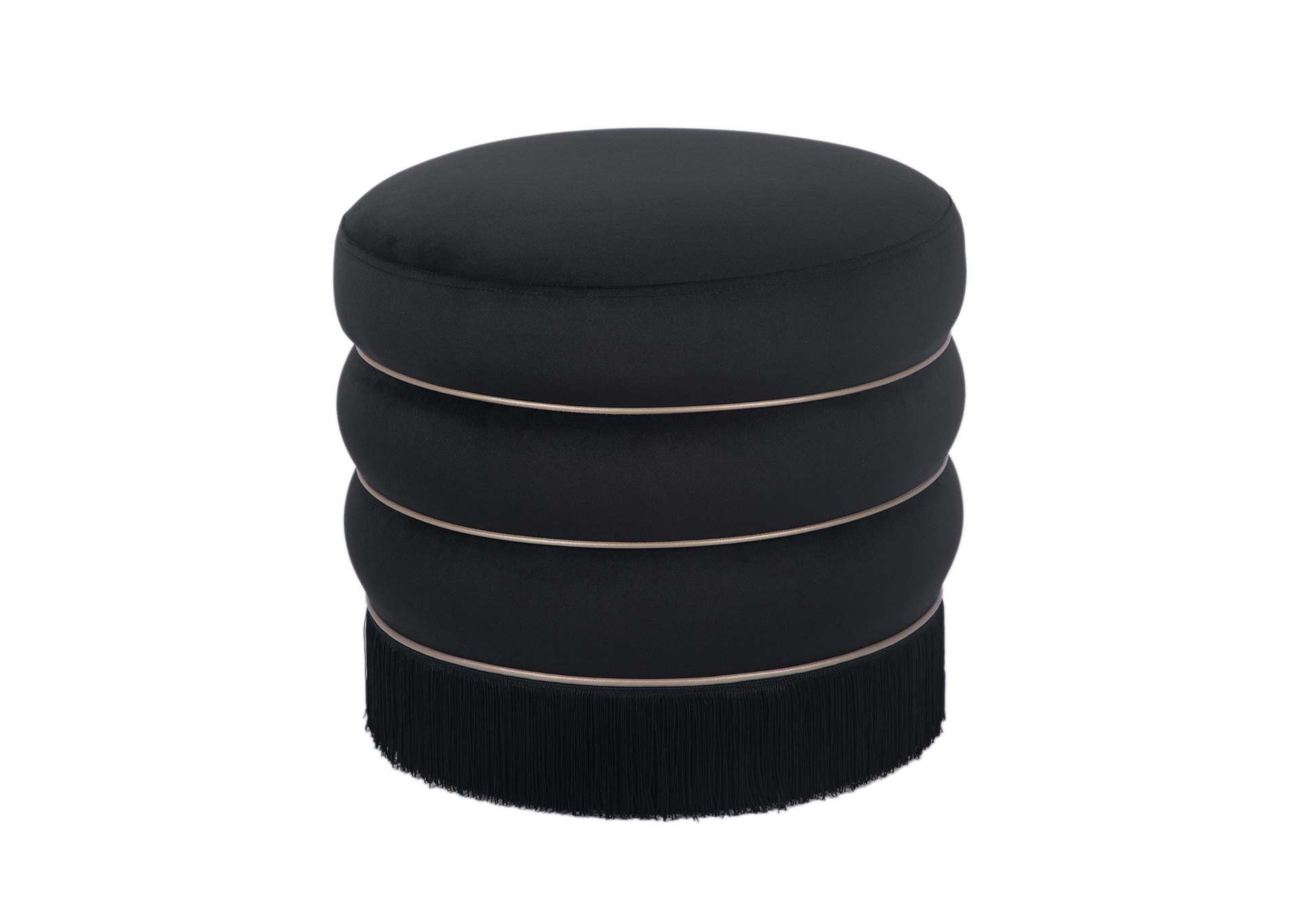 Lakka Black Velvet Ottoman image 1