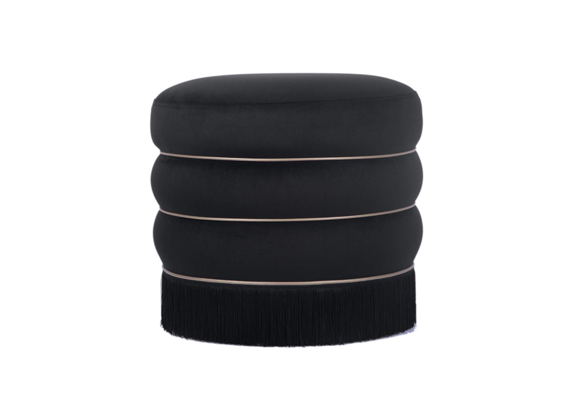 Lakka Black Velvet Ottoman image 4