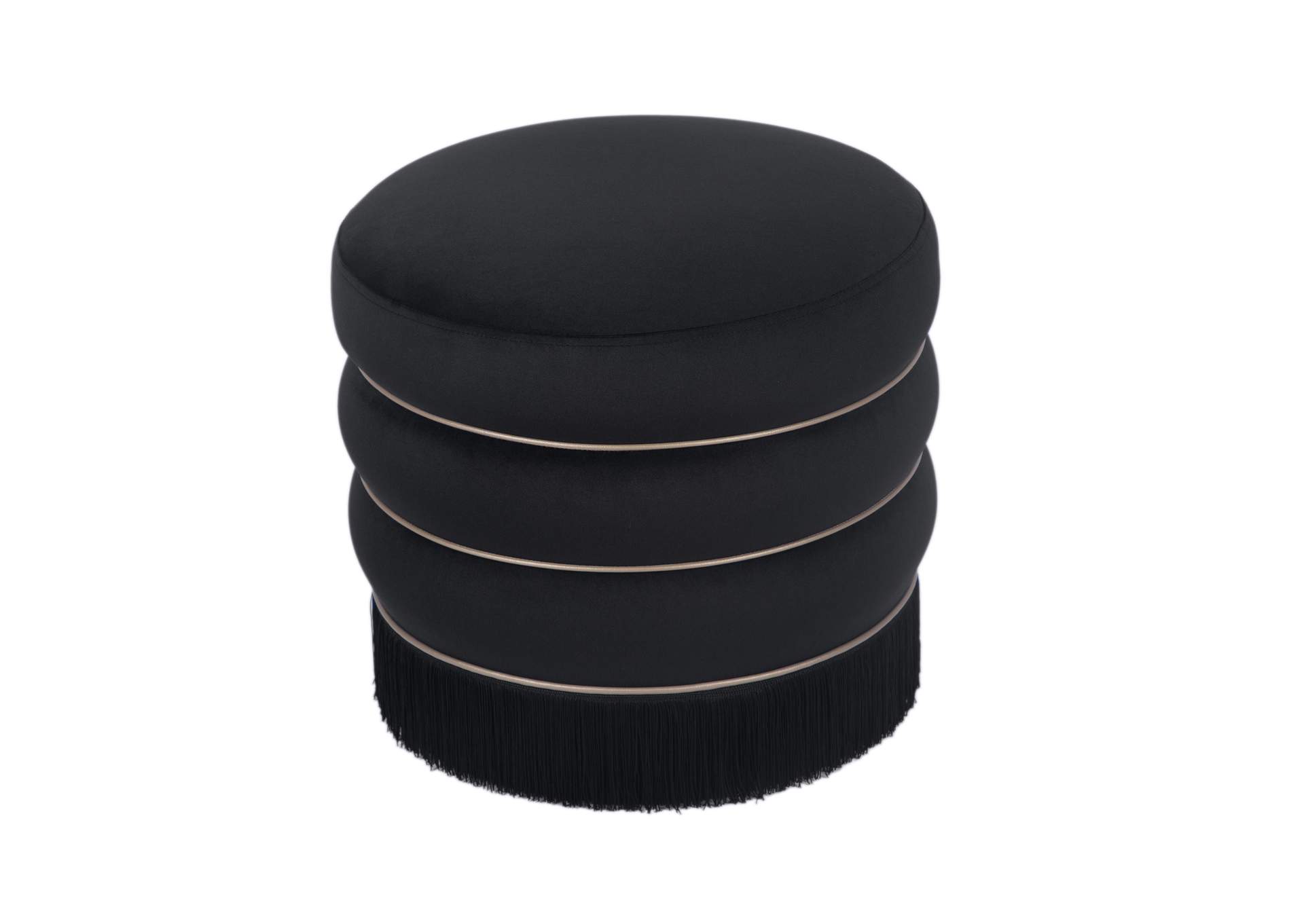 Lakka Black Velvet Ottoman image 5
