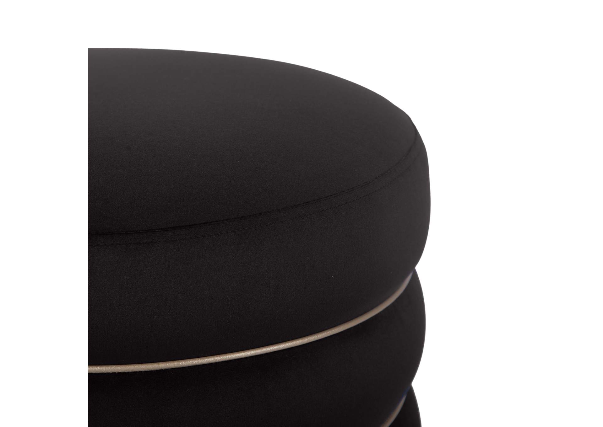 Lakka Black Velvet Ottoman image 6