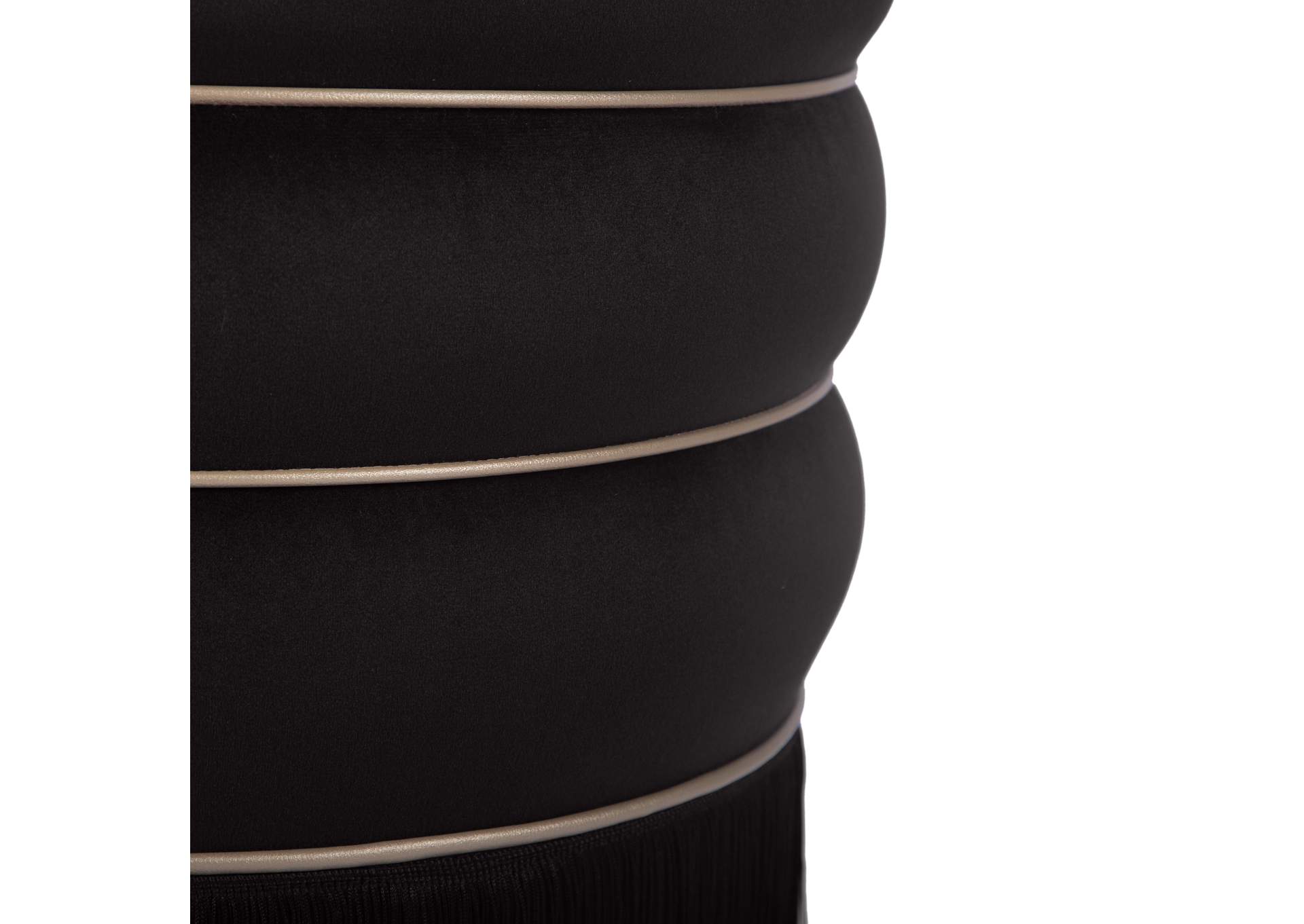 Lakka Black Velvet Ottoman image 7