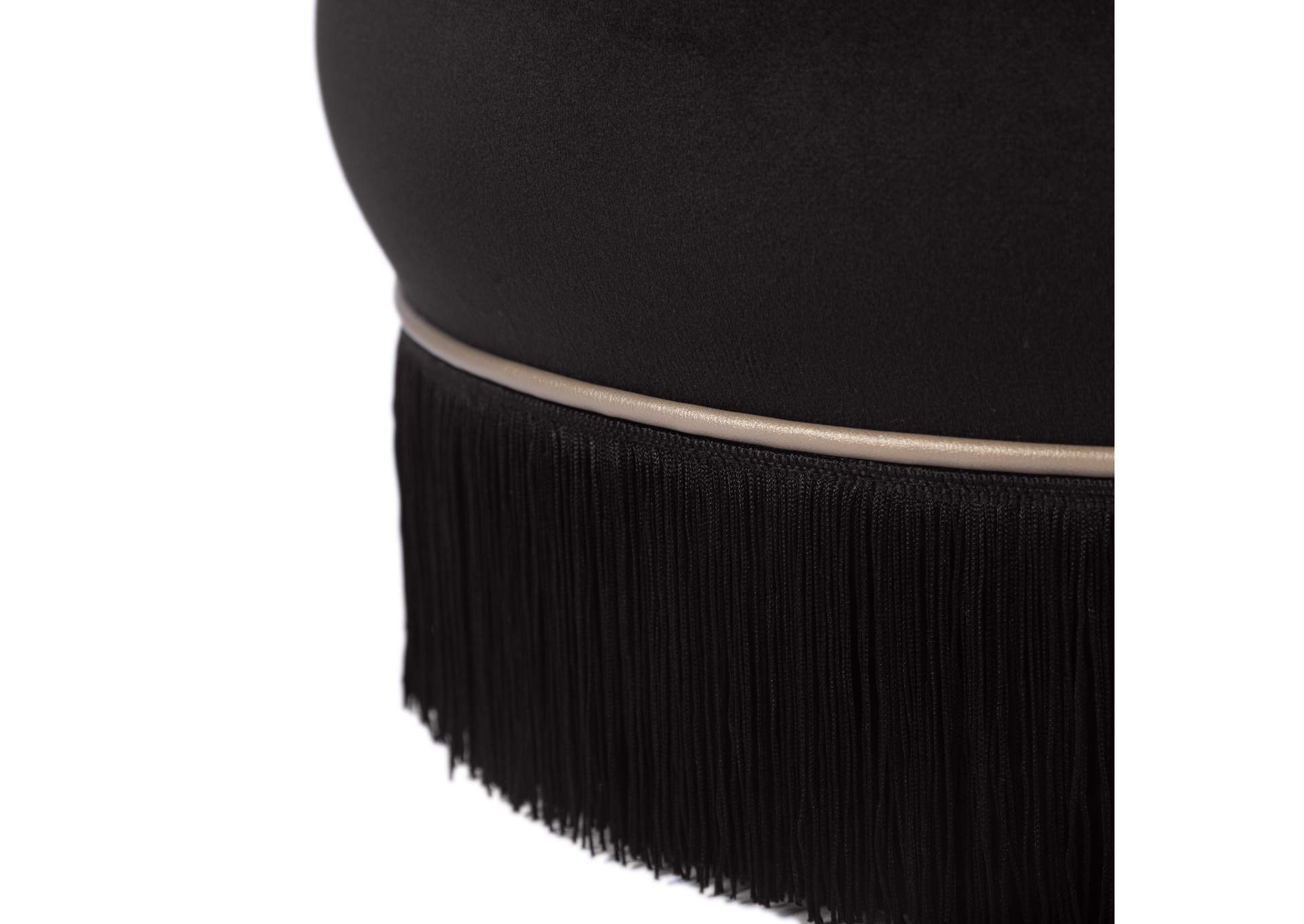 Lakka Black Velvet Ottoman image 8