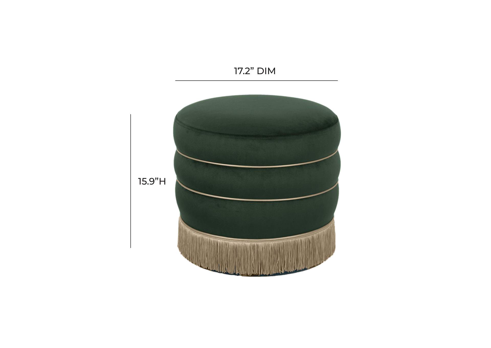 Lakka Green Velvet Ottoman image 9