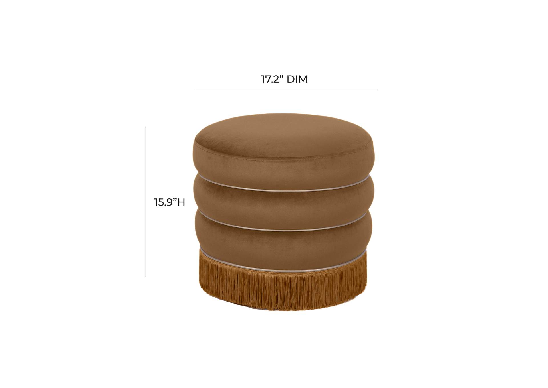Lakka Chocolate Velvet Ottoman image 9